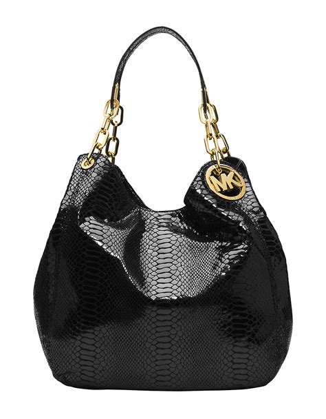 large black michael kors purse|michael kors black patent tote.